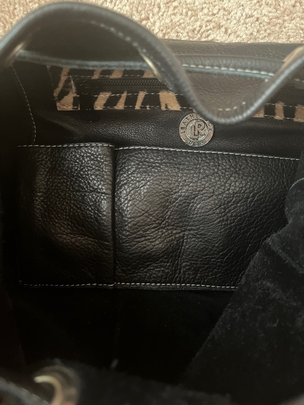 Rainstar Ranch Leatherrock USA Zebra Drawstring Purse - Picture 11 of 13